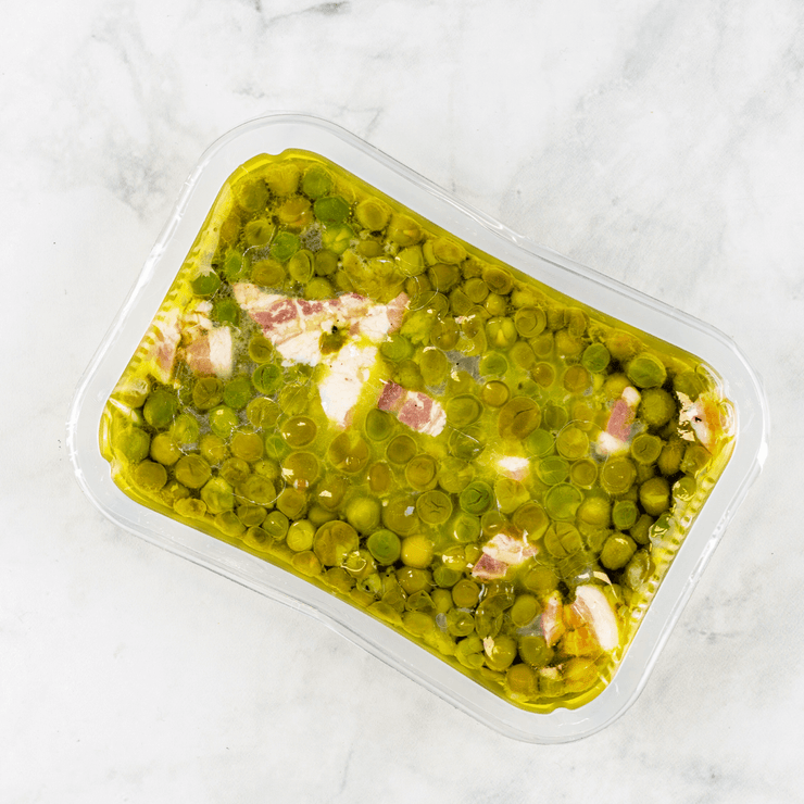 Piselli con pancetta