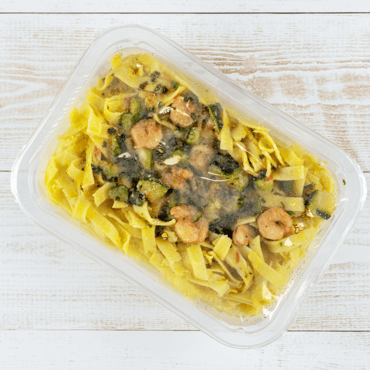 Tagliatelle gamberi e zucchine